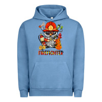 Pigment Pebble Blue firefighter gnome Urban Hoodie - BarkalooDesign
