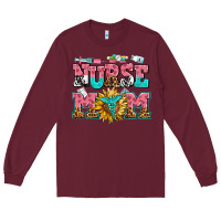 Burgundy nurse mom Long Sleeve Tee - AdoDesignShop