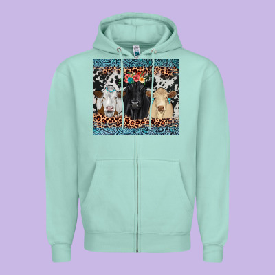 Black Angus Simmental Charolais Zipper Hoodie Designed By Jahusdesignshop
