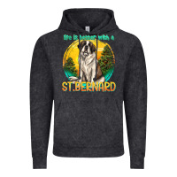Vintage Black life is better with a st.bernard Vintage Hoodie - texasbilliewilder