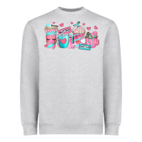 Heather Grey lash hustler coffee cups Heavyweight Sweatshirt - texasbilliewilder