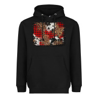 Black distressed cowhide leopard christmas background Heavyweight Hoodie - Jasminsmagicworld