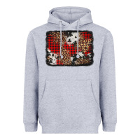 Heather Grey distressed cowhide leopard christmas background Heavyweight Hoodie - Jasminsmagicworld