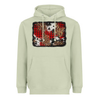 Matcha distressed cowhide leopard christmas background Heavyweight Hoodie - Jasminsmagicworld