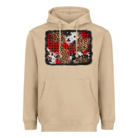 Mushroom distressed cowhide leopard christmas background Heavyweight Hoodie - Jasminsmagicworld