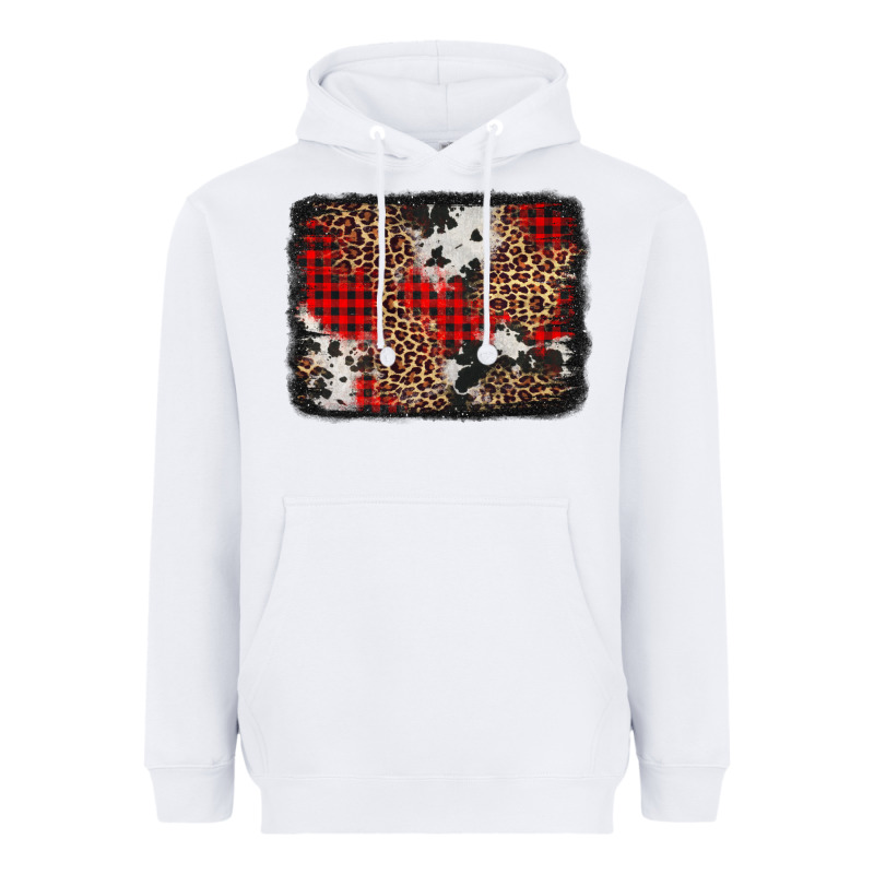 Distressed Cowhide Leopard Christmas Background Heavyweight Hoodie by Jasminsmagicworld | Teevron