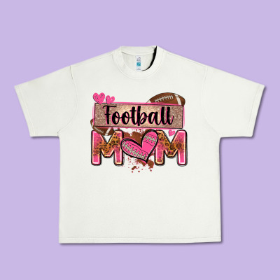 Football Mom With Leopard Urban Heavy Tee Designed By Zillion Design Studio
