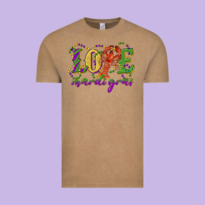Love With Crawfish Mardi Gras Vintage Tee Designed By Ranaportraitstore