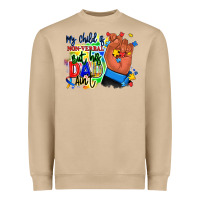 Mushroom my child is non verbal but his dad aint afro hand Heavyweight Sweatshirt - RanaPortraitStore