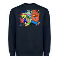 Navy my child is non verbal but his dad aint afro hand Heavyweight Sweatshirt - RanaPortraitStore