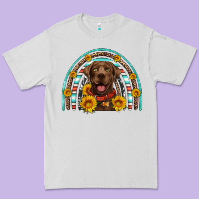 Chocolate Labrador Rainbow Premium Tee Designed By Artiststas