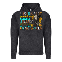 Vintage Black living life somewhere between jesus Vintage Hoodie - texasbilliewilder
