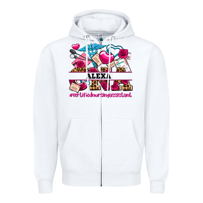 Costom Name Valentines Day Cna Certified Nursing Zipper Hoodie by AdoDesignShop | Teevron