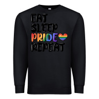 Black eat sleep pride repeat Premium Sweatshirt - MaliasSmallBusiness