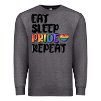 Charcoal Heather eat sleep pride repeat Premium Sweatshirt - MaliasSmallBusiness