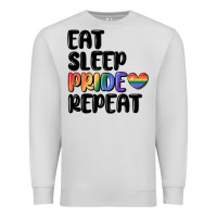 Dove Grey eat sleep pride repeat Premium Sweatshirt - MaliasSmallBusiness