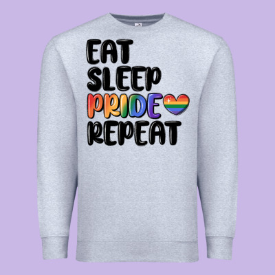 Eat Sleep Pride Repeat Premium Sweatshirt Designed By Maliassmallbusiness