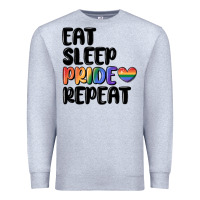 Heather Grey eat sleep pride repeat Premium Sweatshirt - MaliasSmallBusiness