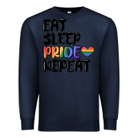 Navy eat sleep pride repeat Premium Sweatshirt - MaliasSmallBusiness