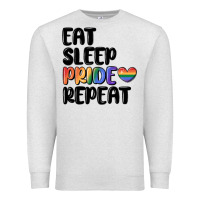 Oatmeal Heather eat sleep pride repeat Premium Sweatshirt - MaliasSmallBusiness