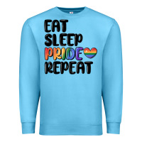 Ocean Blue eat sleep pride repeat Premium Sweatshirt - MaliasSmallBusiness