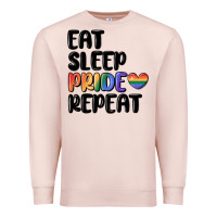 Pale Pink eat sleep pride repeat Premium Sweatshirt - MaliasSmallBusiness