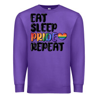 Purple eat sleep pride repeat Premium Sweatshirt - MaliasSmallBusiness