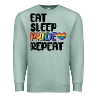 Seafoam eat sleep pride repeat Premium Sweatshirt - MaliasSmallBusiness