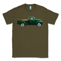 Army Green western green truck right side view 1 Classic Tee - FaDigitalArtStudio