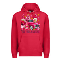 Cardinal Tis' the season pink Christmas gnomes truck Premium Hoodie - NancyCooperArtShop