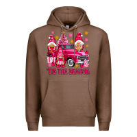 Chestnut Tis' the season pink Christmas gnomes truck Premium Hoodie - NancyCooperArtShop