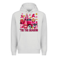 Dove Grey Tis' the season pink Christmas gnomes truck Premium Hoodie - NancyCooperArtShop