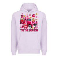 Lilac Tis' the season pink Christmas gnomes truck Premium Hoodie - NancyCooperArtShop
