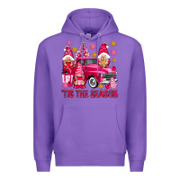 Purple Tis' the season pink Christmas gnomes truck Premium Hoodie - NancyCooperArtShop