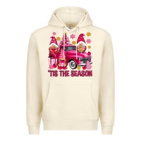 Sandshell Tis' the season pink Christmas gnomes truck Premium Hoodie - NancyCooperArtShop