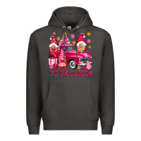 Smoke Tis' the season pink Christmas gnomes truck Premium Hoodie - NancyCooperArtShop