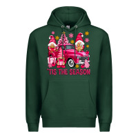 Sports Green Tis' the season pink Christmas gnomes truck Premium Hoodie - NancyCooperArtShop