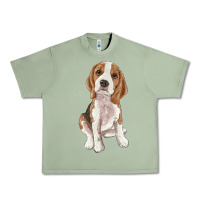 Oil Green beagle Urban Heavy Tee - RanaPortraitStore