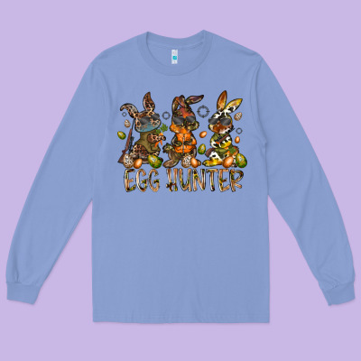 Egg Hunter Long Sleeve Tee Designed By Racoondesign