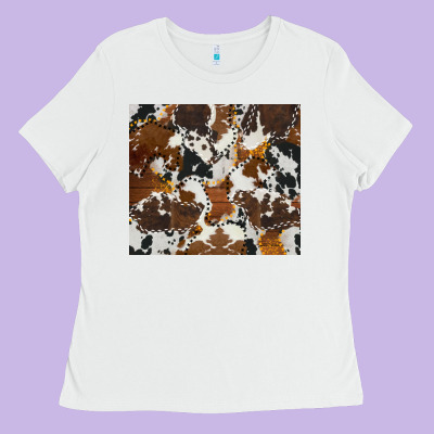 Cowhide Ladies Tee Designed By Adodesignshop