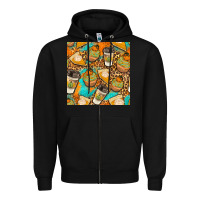 Black autumn cupcakes seamless pattern Zipper Hoodie - BundleAndBundleShop