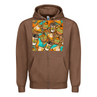 Chestnut autumn cupcakes seamless pattern Zipper Hoodie - BundleAndBundleShop