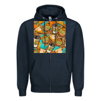 Navy autumn cupcakes seamless pattern Zipper Hoodie - BundleAndBundleShop