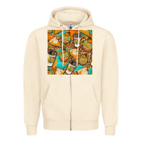 Sandshell autumn cupcakes seamless pattern Zipper Hoodie - BundleAndBundleShop