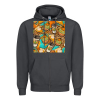 Smoke autumn cupcakes seamless pattern Zipper Hoodie - BundleAndBundleShop