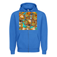 True Royal autumn cupcakes seamless pattern Zipper Hoodie - BundleAndBundleShop