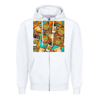 White autumn cupcakes seamless pattern Zipper Hoodie - BundleAndBundleShop