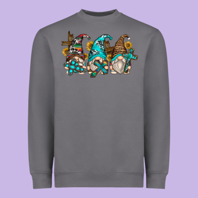 Western Cross Gnomes Heavyweight Sweatshirt Designed By Zillion Design Studio