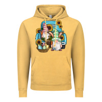 Vintage Mustard Easter Gnomes Egg Sunflowers Truck Vintage Hoodie - RanaPortraitStore