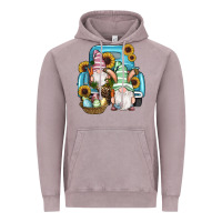 Vintage Zinc Easter Gnomes Egg Sunflowers Truck Vintage Hoodie - RanaPortraitStore